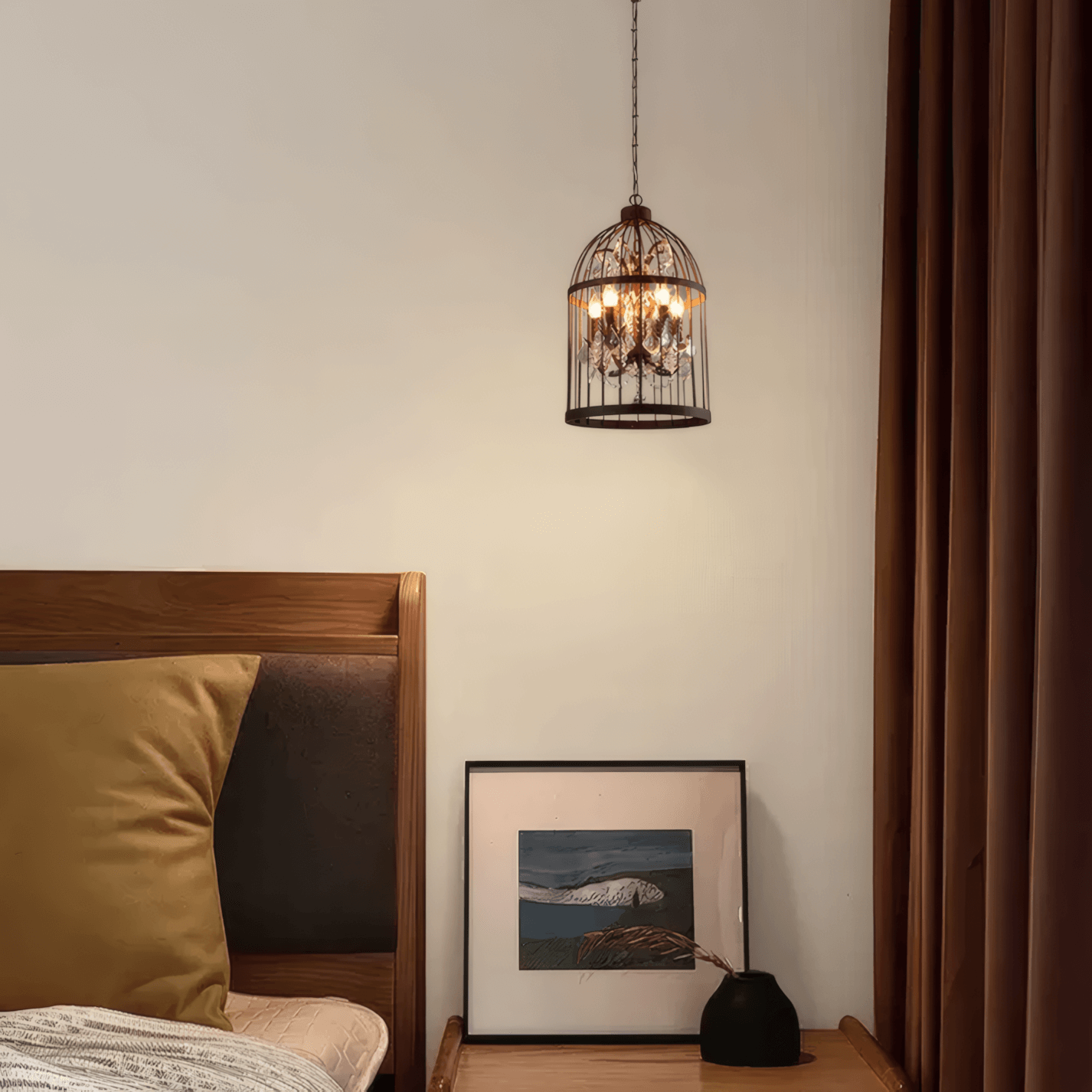 Lámpara colgante industrial vintage - Metal negro/blanco/óxido para sala de estar - Flindria