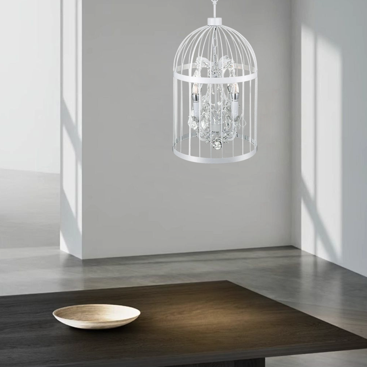 Lámpara colgante industrial vintage - Metal negro/blanco/óxido para sala de estar - Flindria