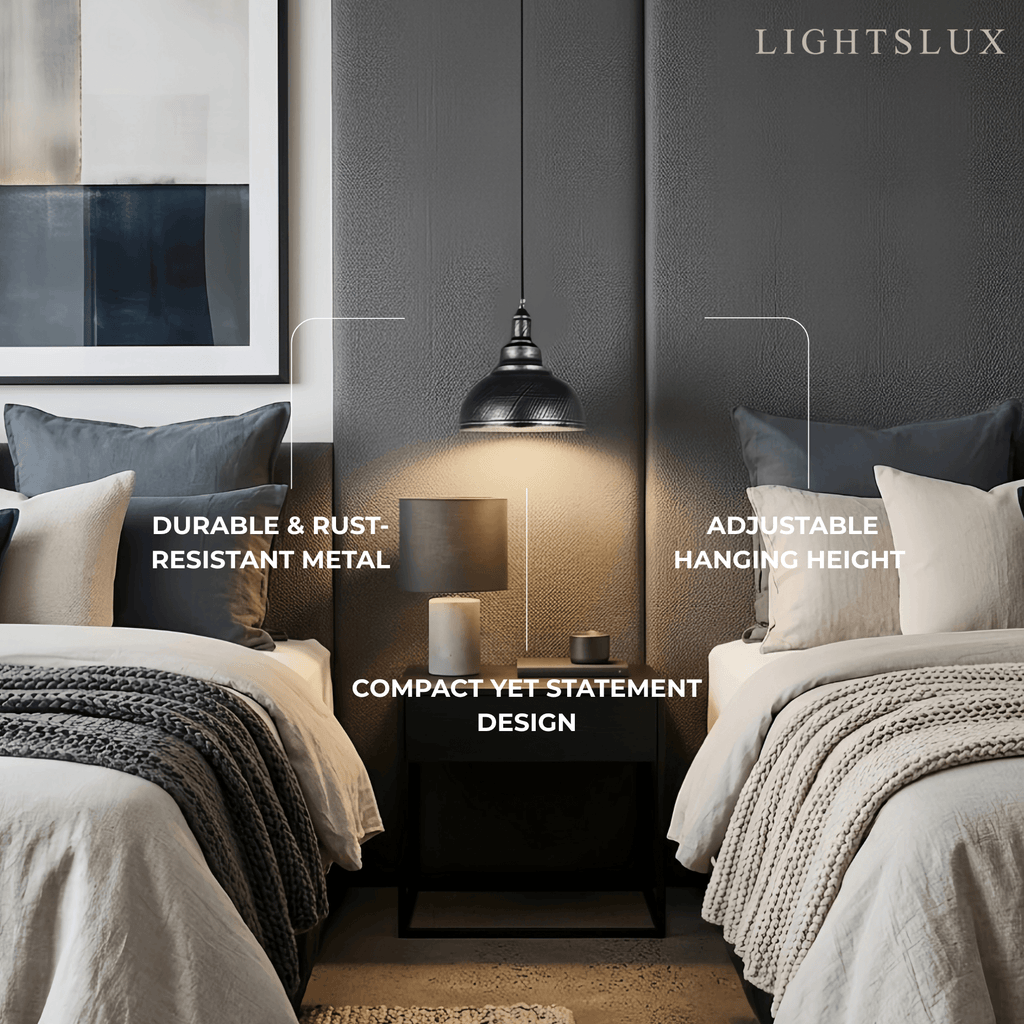 Industriële metalen hanglamp - koperen koepelontwerp voor eetkamer - Flindria