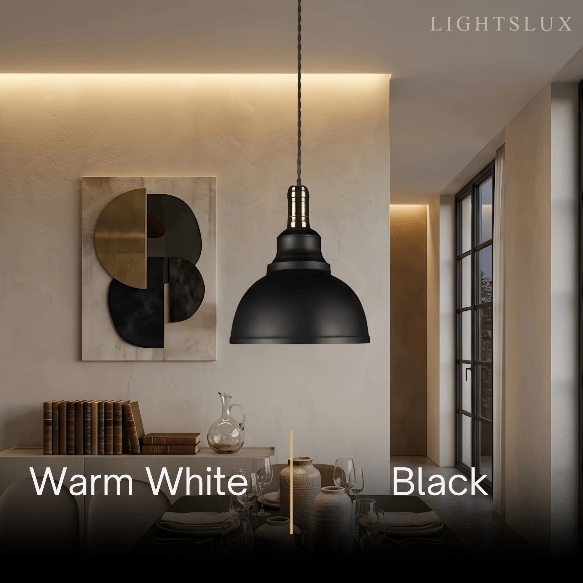 Industriële metalen hanglamp - koperen koepelontwerp voor eetkamer - Flindria