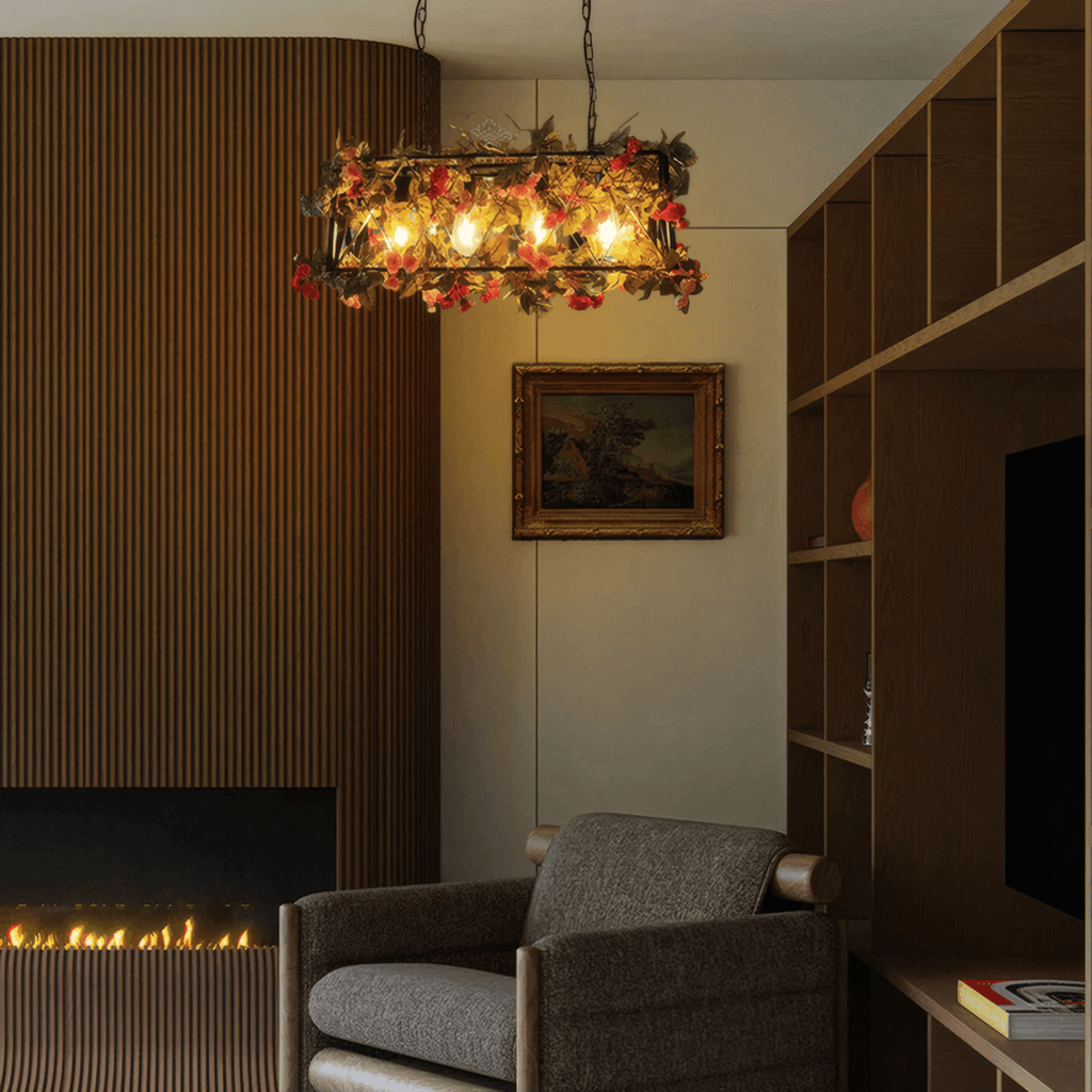 Botanica Decorative Metal Pendant Light - Artificial Plants Dining Room - Flindria
