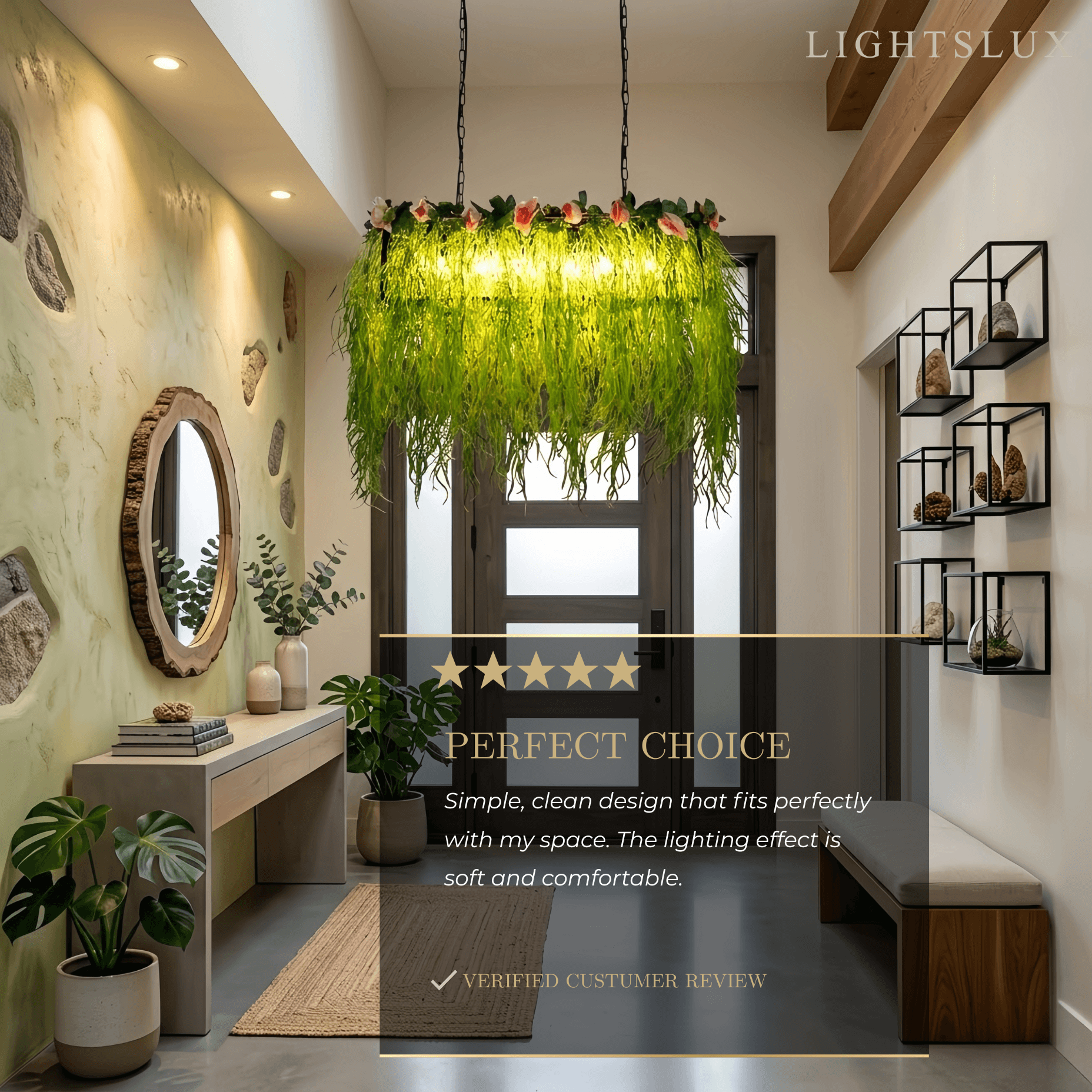 Botanica Decorative Metal Pendant Light - Artificial Plants Dining Room - Flindria