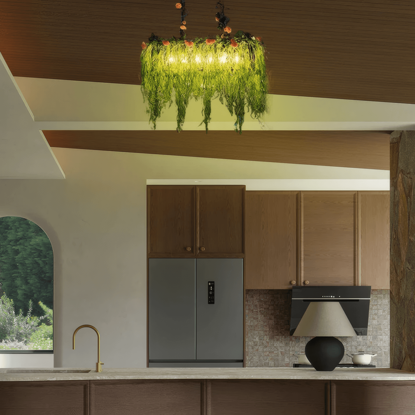 Botanica Decorative Metal Pendant Light - Artificial Plants Dining Room - Flindria