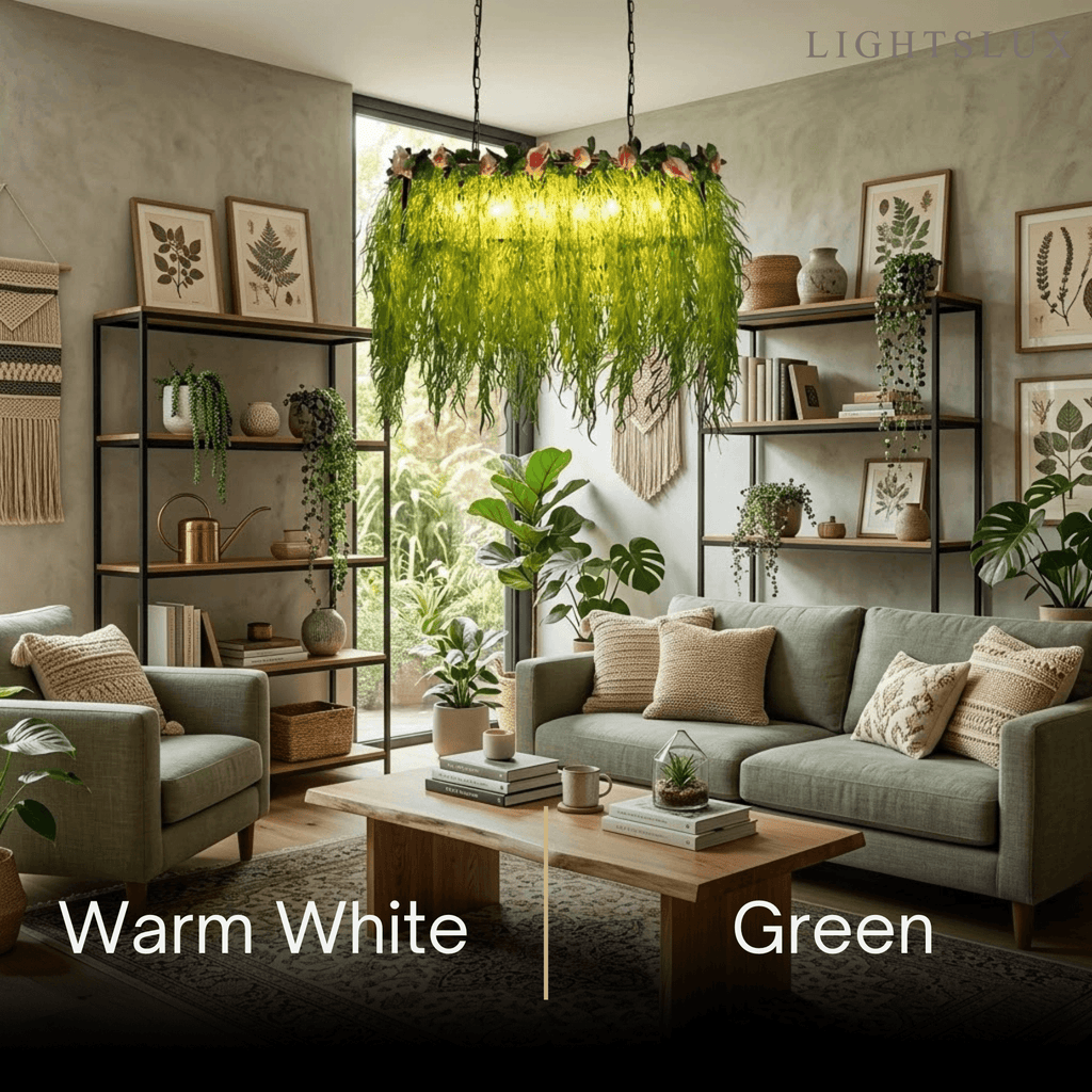 Botanica Decorative Metal Pendant Light - Artificial Plants Dining Room - Flindria