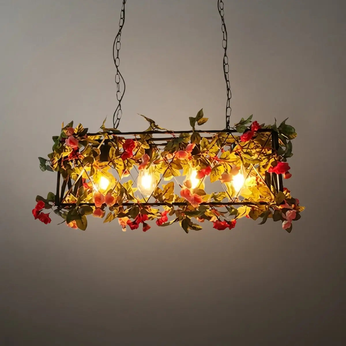 Botanica Decorative Metal Pendant Light - Artificial Plants Dining Room - Flindria