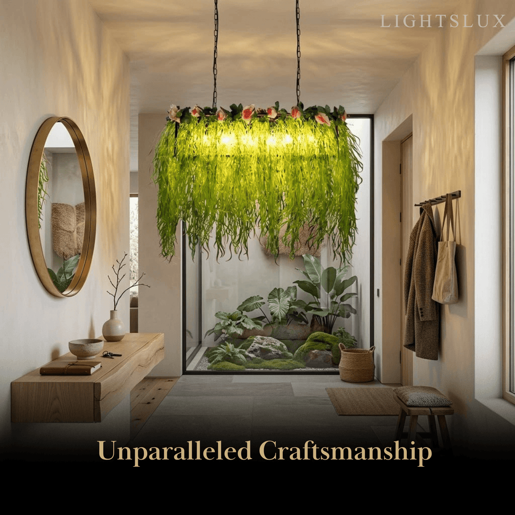 Botanica Decorative Metal Pendant Light - Artificial Plants Dining Room - Flindria