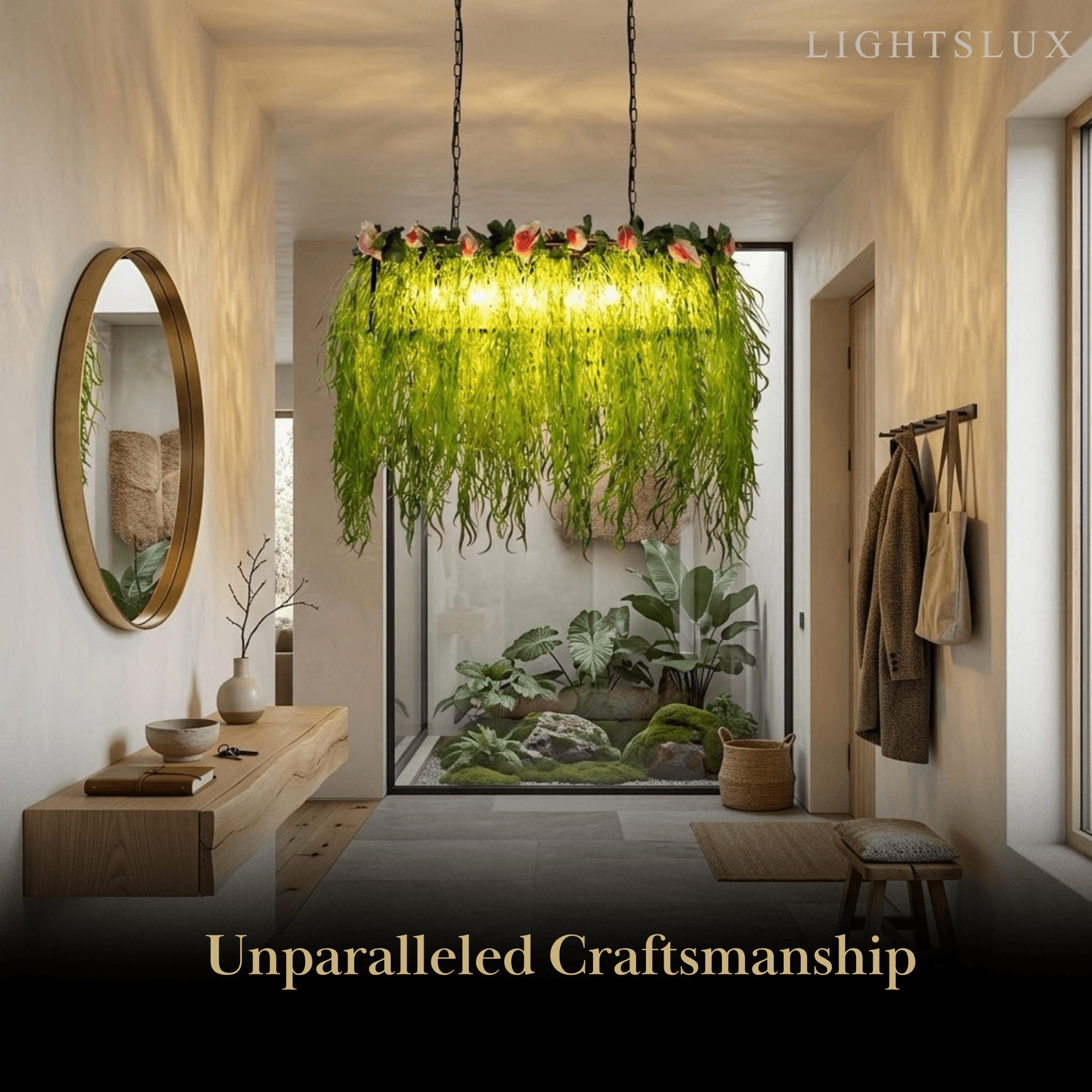Botanica Decorative Metal Pendant Light - Artificial Plants Dining Room - Flindria