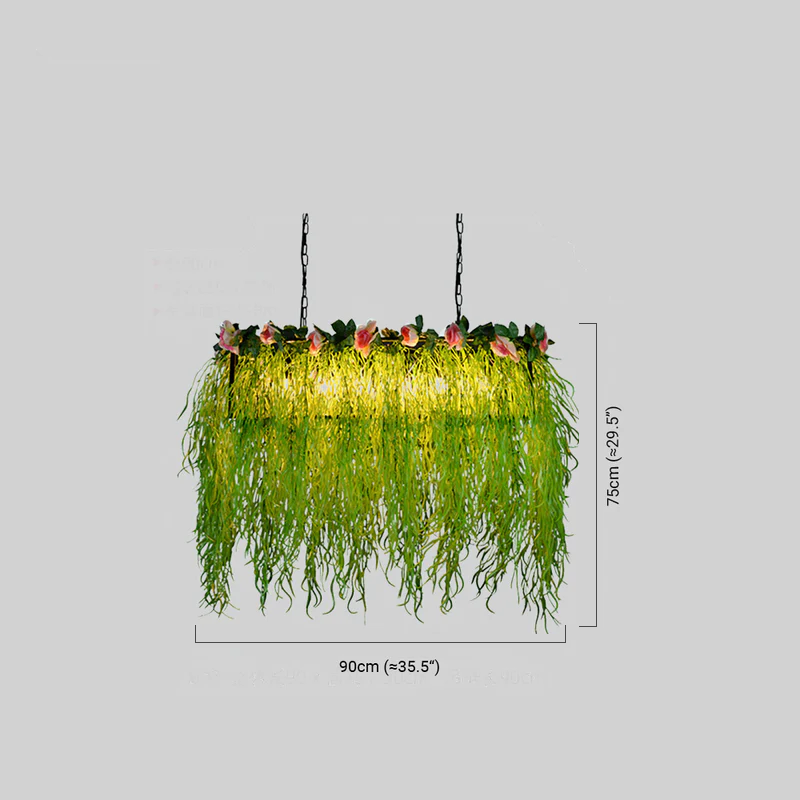 Botanica Decorative Metal Pendant Light - Artificial Plants Dining Room - Flindria