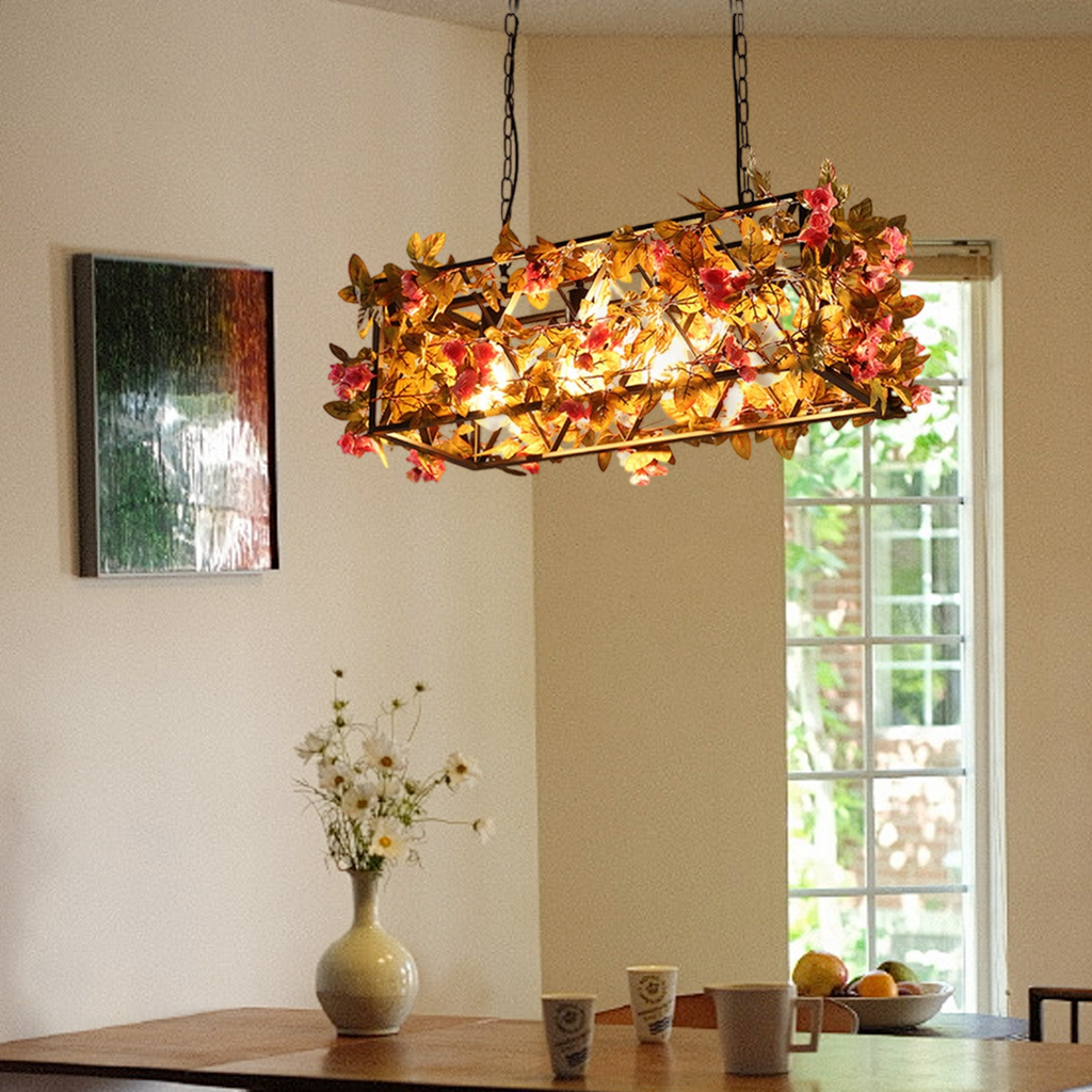 Botanica Decorative Metal Pendant Light - Artificial Plants Dining Room - Flindria