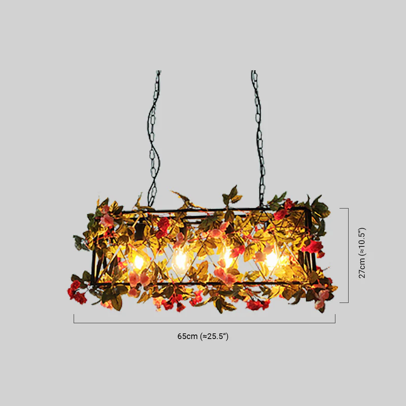 Botanica Decorative Metal Pendant Light - Artificial Plants Dining Room - Flindria