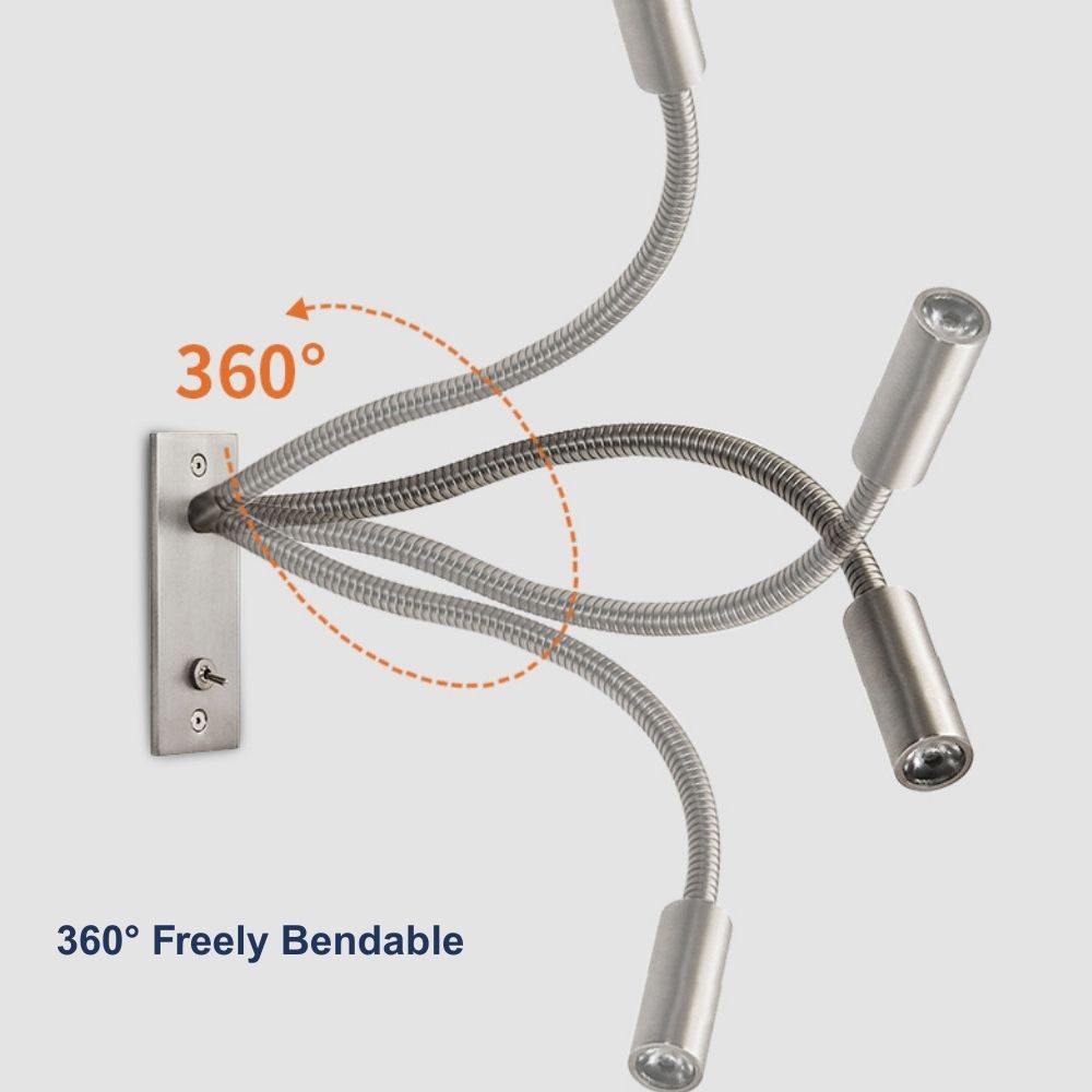 Minimalist Linear Wall Lamp - Bronze/Chrome/Nickel Metal for Bedroom - Flindria