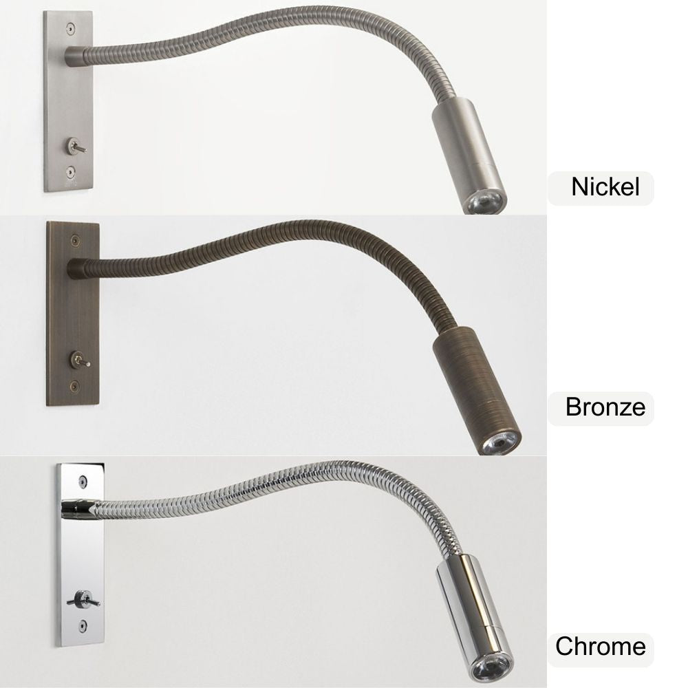 Minimalist Linear Wall Lamp - Bronze/Chrome/Nickel Metal for Bedroom - Flindria
