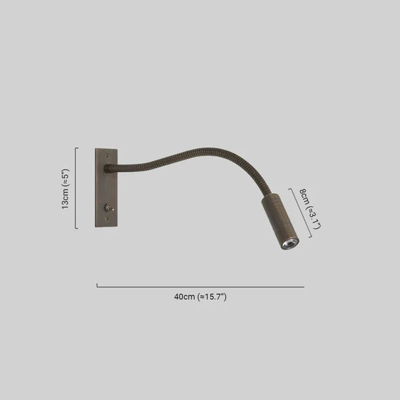 Minimalist Linear Wall Lamp - Bronze/Chrome/Nickel Metal for Bedroom - Flindria