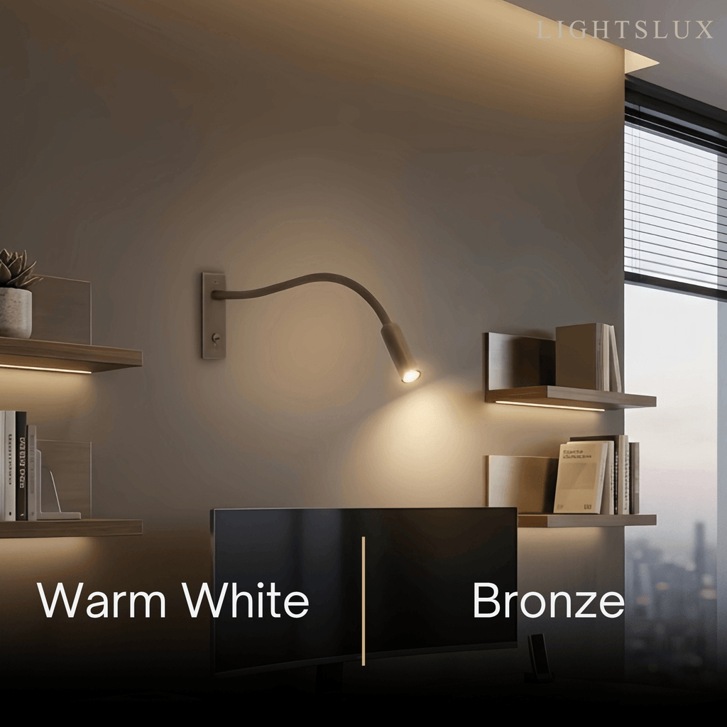 Minimalist Linear Wall Lamp - Bronze/Chrome/Nickel Metal for Bedroom - Flindria