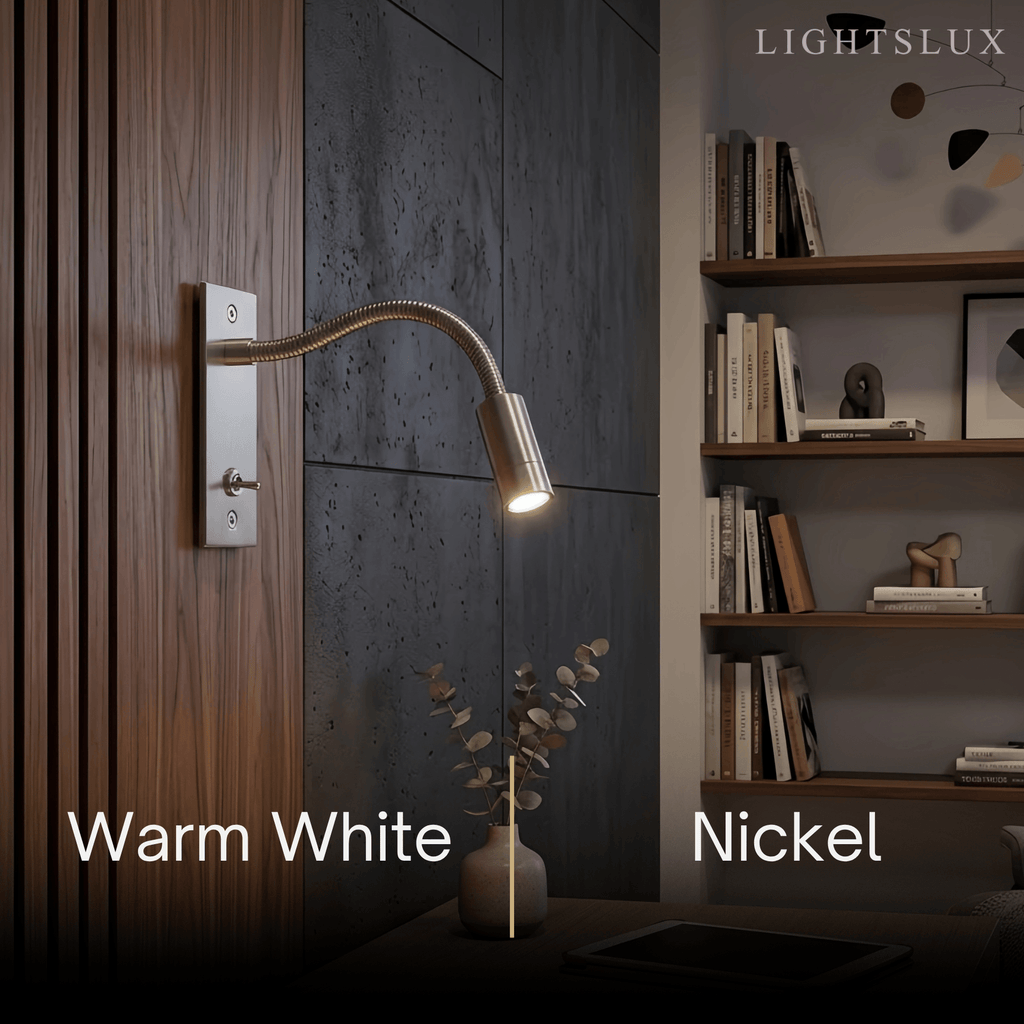 Minimalist Linear Wall Lamp - Bronze/Chrome/Nickel Metal for Bedroom - Flindria