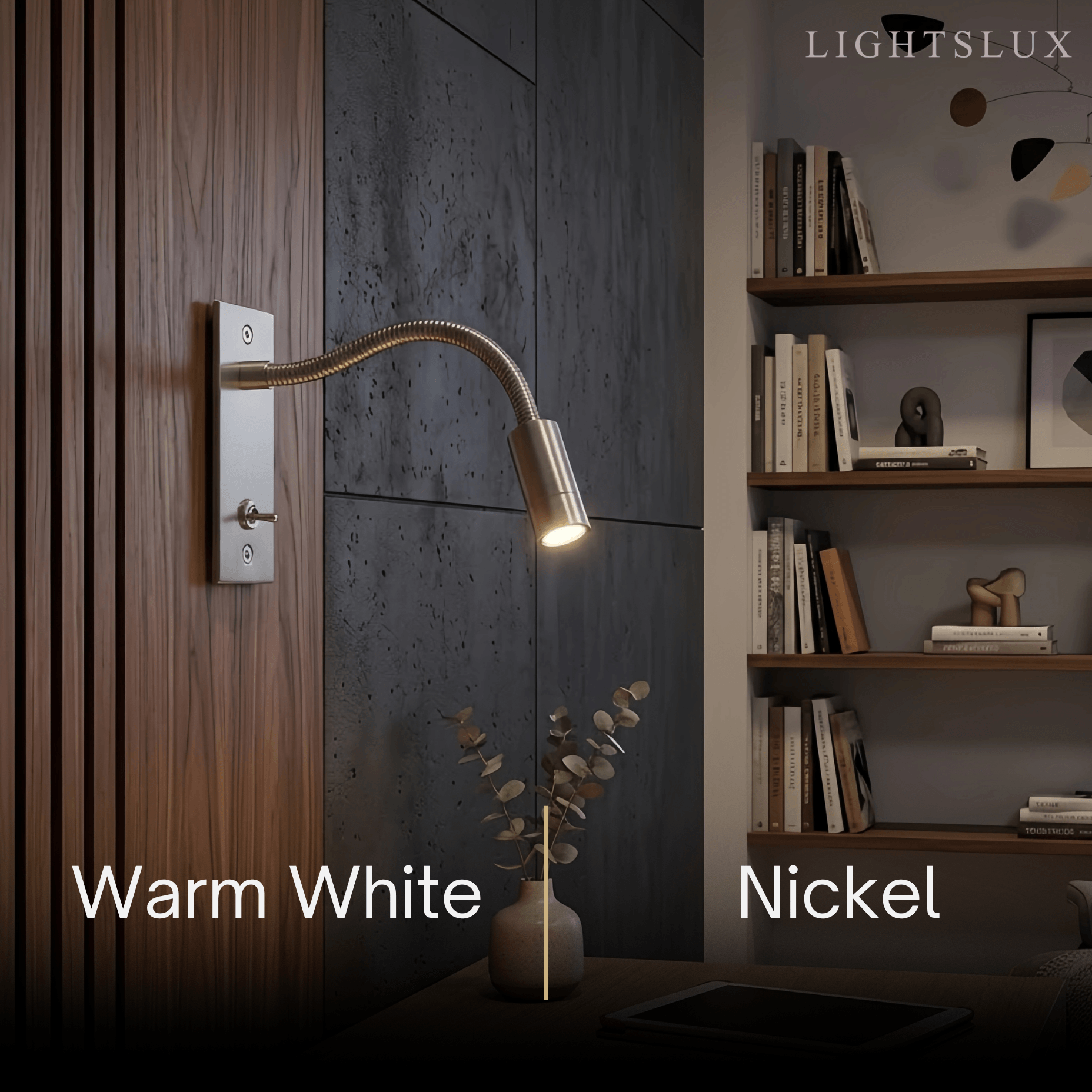 Minimalist Linear Wall Lamp - Bronze/Chrome/Nickel Metal for Bedroom - Flindria