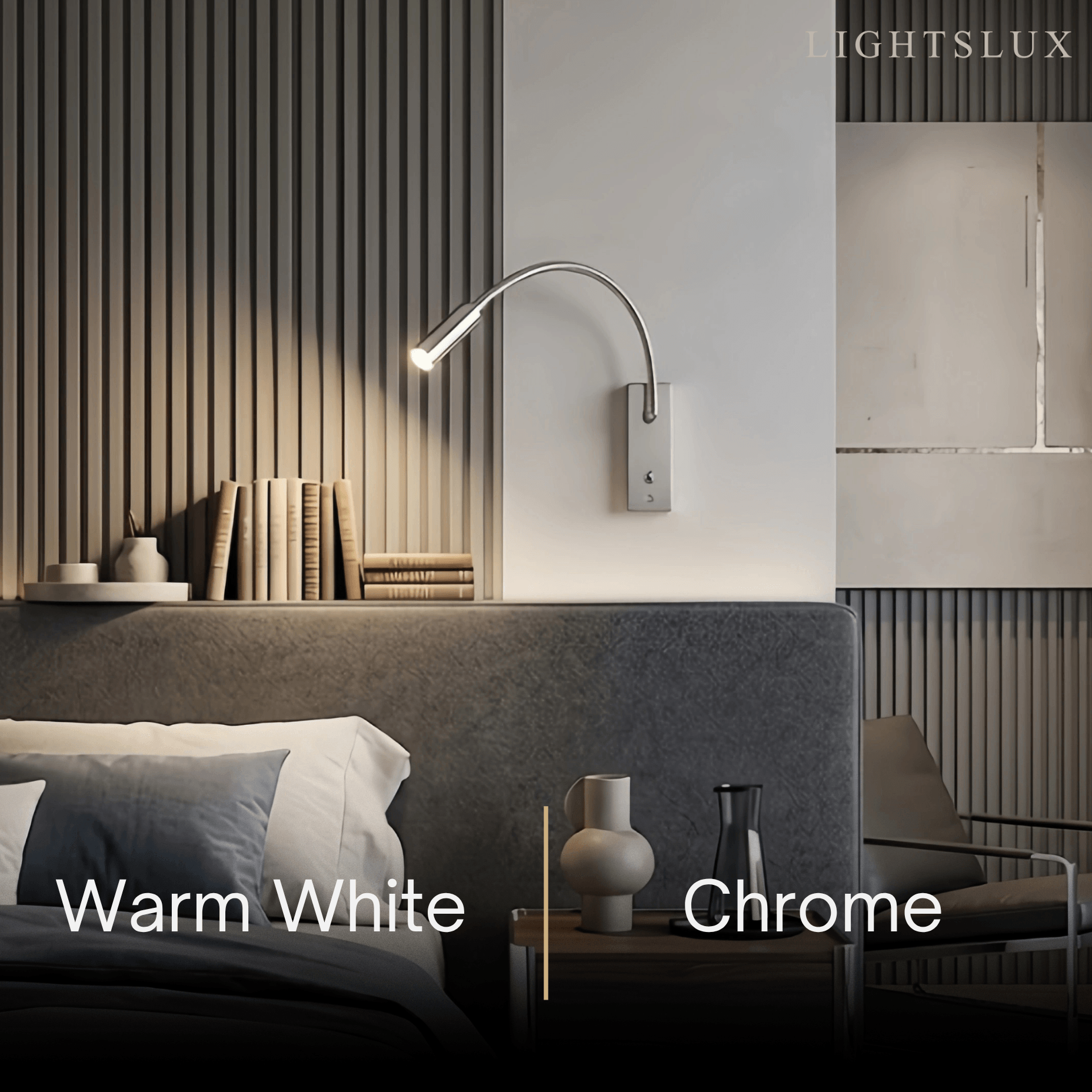 Minimalist Linear Wall Lamp - Bronze/Chrome/Nickel Metal for Bedroom - Flindria