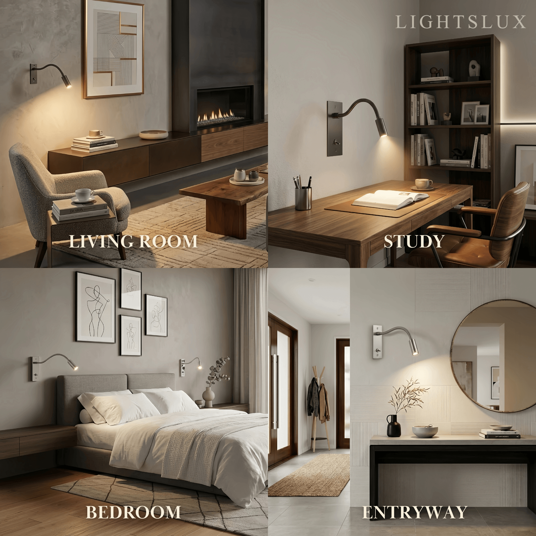Minimalist Linear Wall Lamp - Bronze/Chrome/Nickel Metal for Bedroom - Flindria