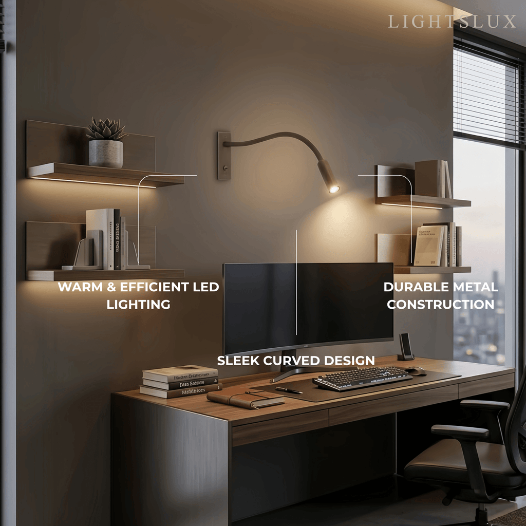 Minimalist Linear Wall Lamp - Bronze/Chrome/Nickel Metal for Bedroom - Flindria