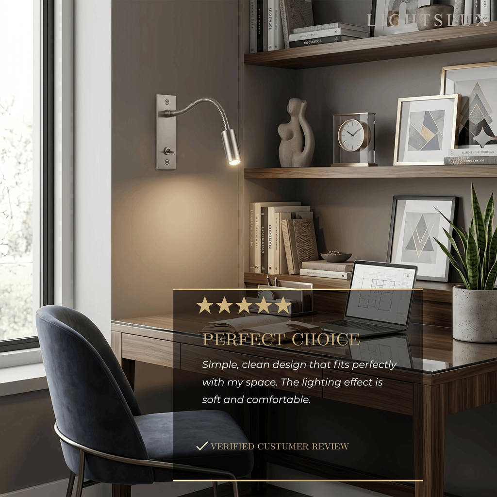 Minimalist Linear Wall Lamp - Bronze/Chrome/Nickel Metal for Bedroom - Flindria