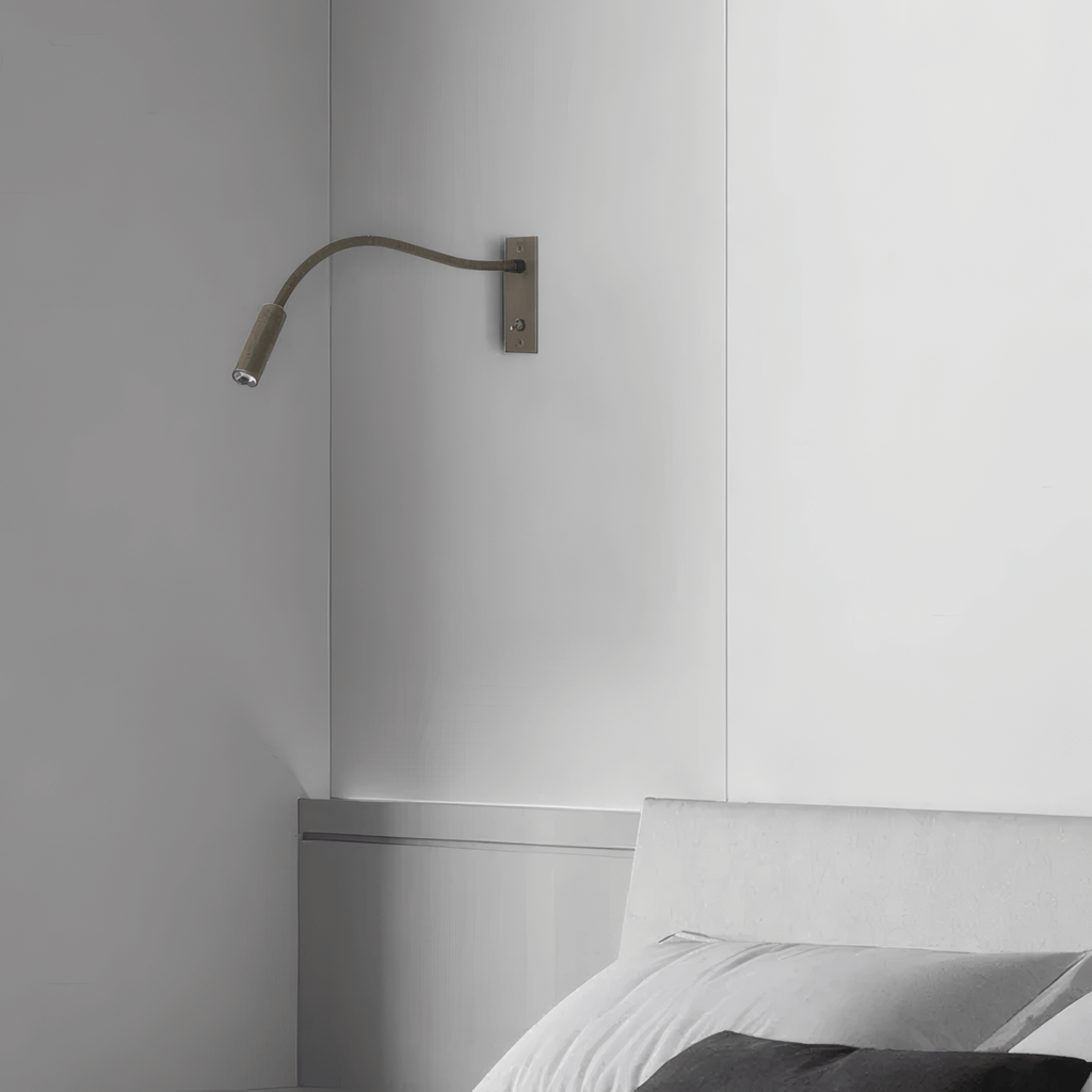 Minimalist Linear Wall Lamp - Bronze/Chrome/Nickel Metal for Bedroom - Flindria