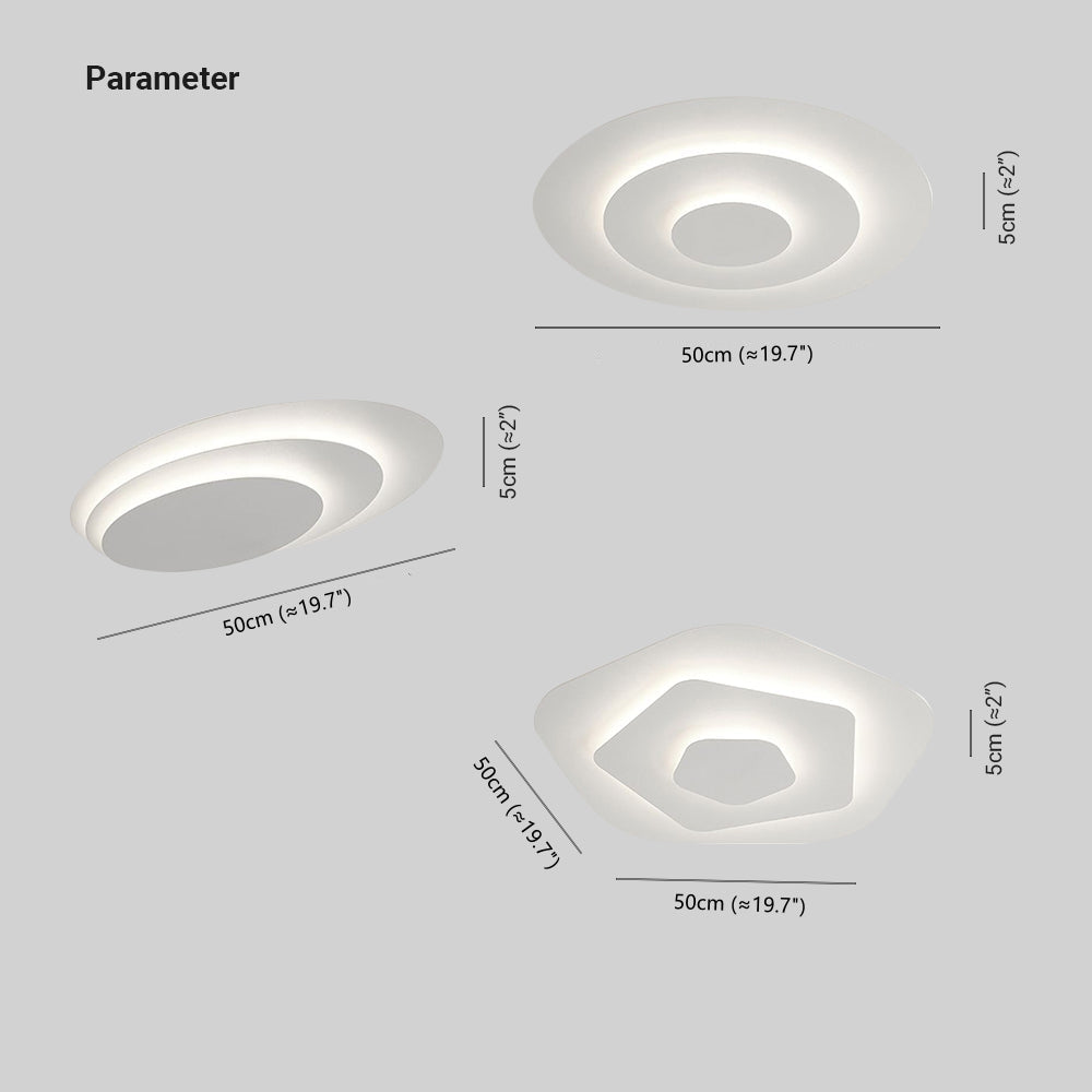 50cm Round LED Ceiling Light — Dimmable White Acrylic Diffuser and Matte Metal Chassis