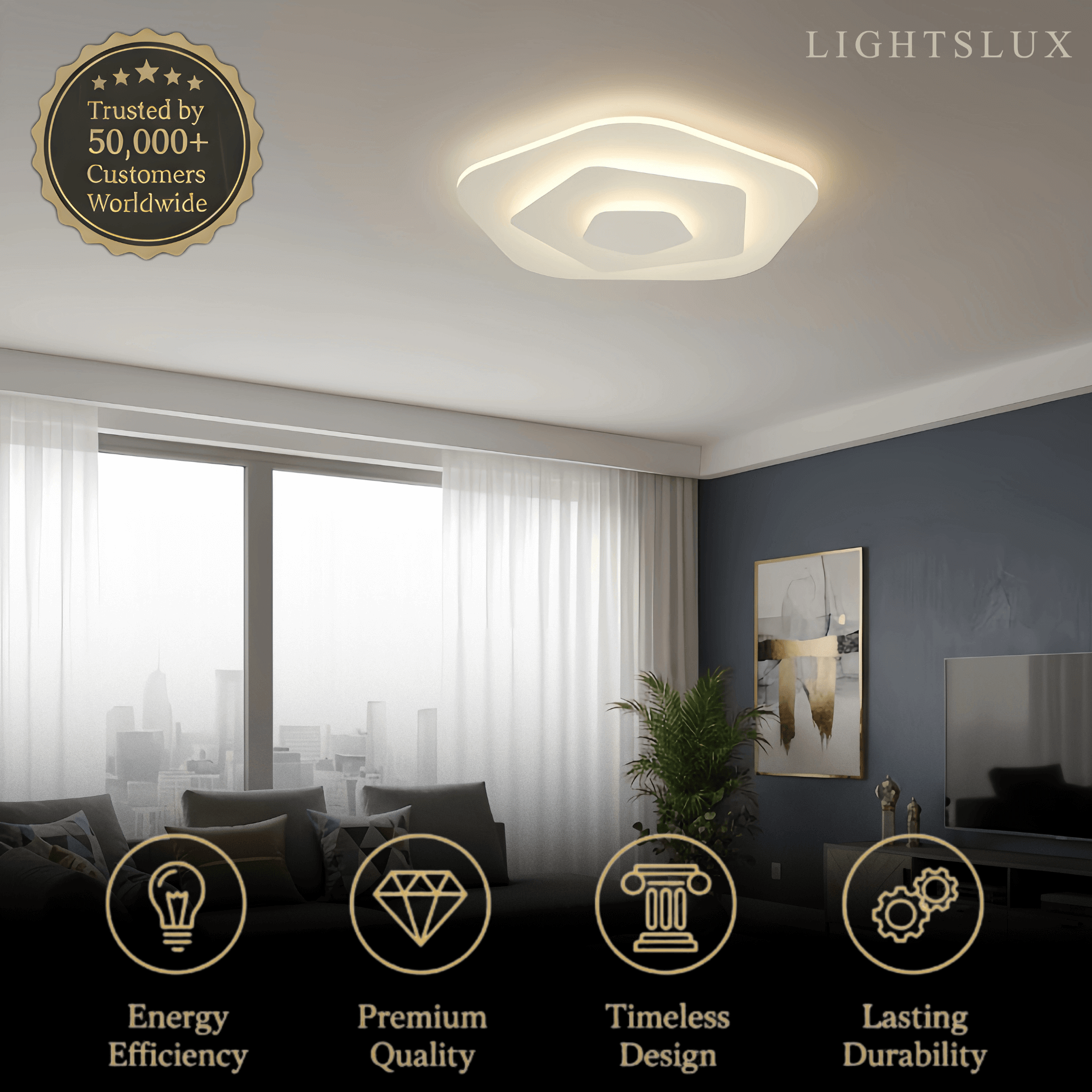 Modern Nordic Round Flush Mount Ceiling Light – White Fixture - Flindria