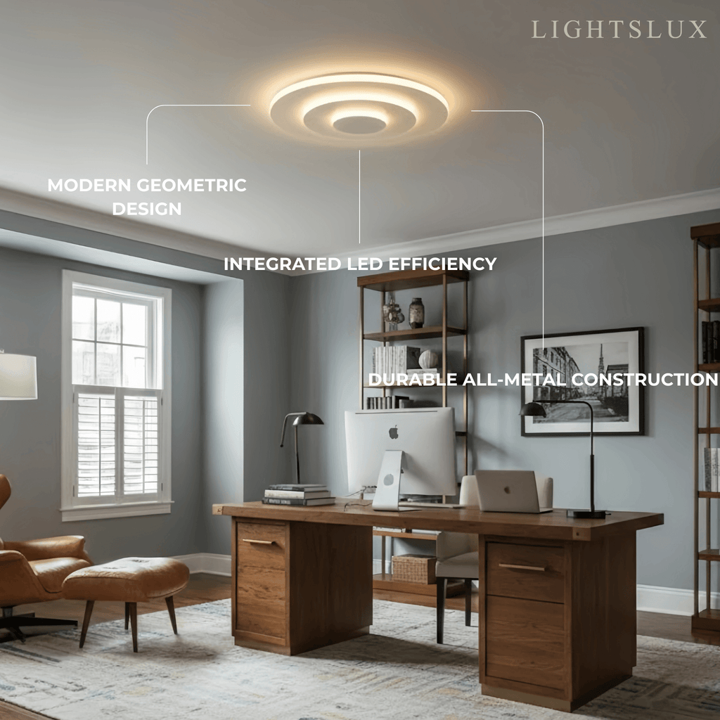Modern Nordic Round Flush Mount Ceiling Light – White Fixture - Flindria