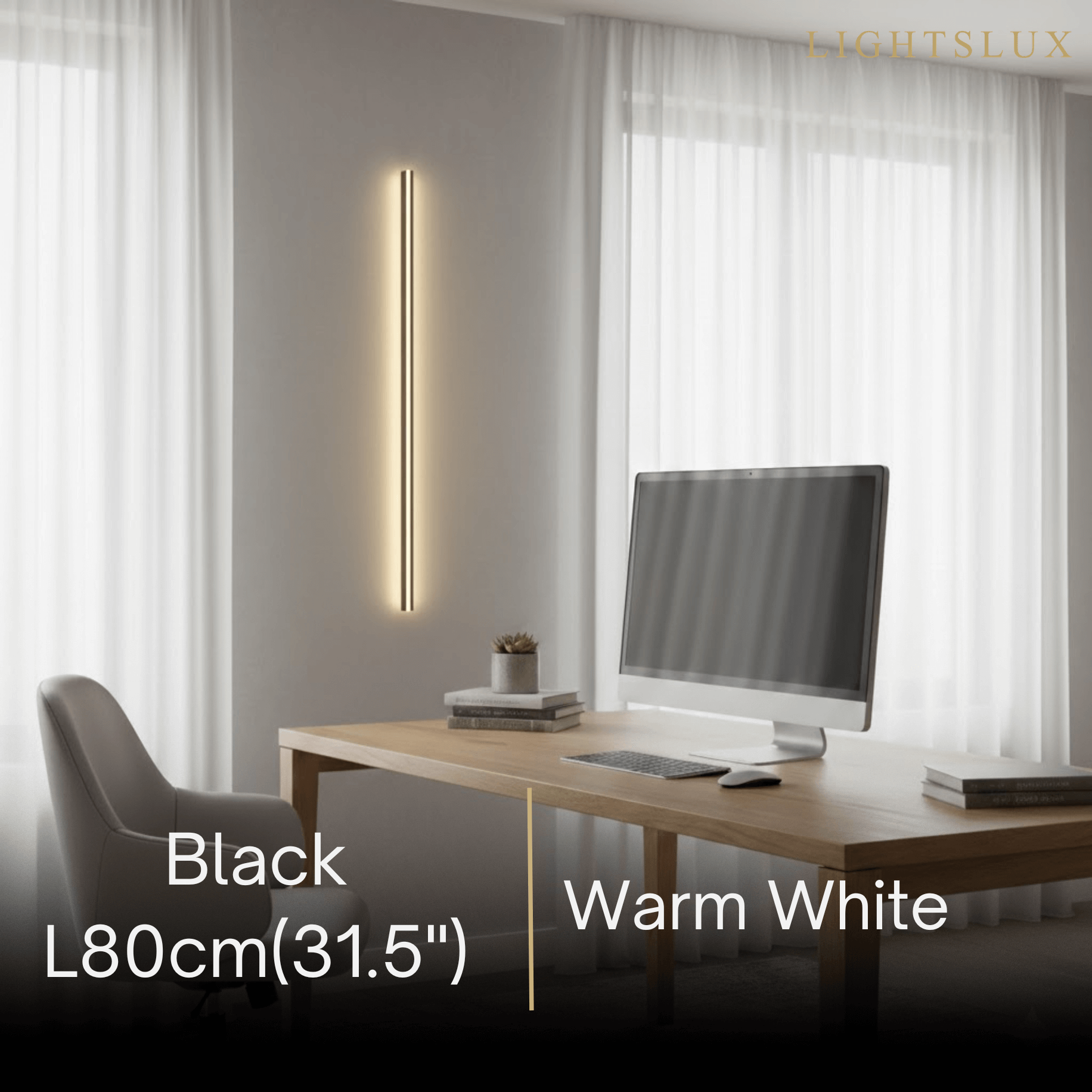 Minimalist Linear LED Wall Lamp – Black/Gold for Bedroom/Living Room - Flindria