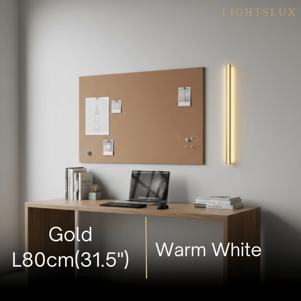 Minimalist Linear LED Wall Lamp – Black/Gold for Bedroom/Living Room - Flindria