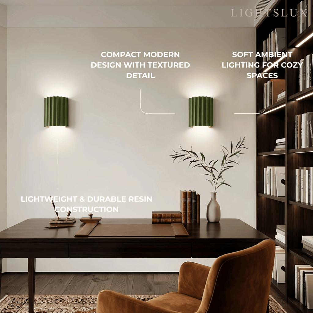 Modern Resin Wall Light – Green/Grey/Orange for Living Room/Bedroom - Flindria