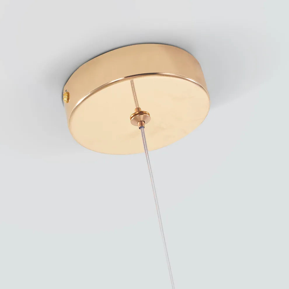 Art Deco Teardrop Pendant Light - Gold Metal/Crystal for Dining Room - Flindria