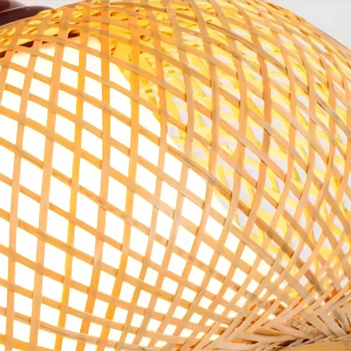 Rustic Boho Rattan Ceiling Light – Bamboo Flush Mount for Hallway - Flindria