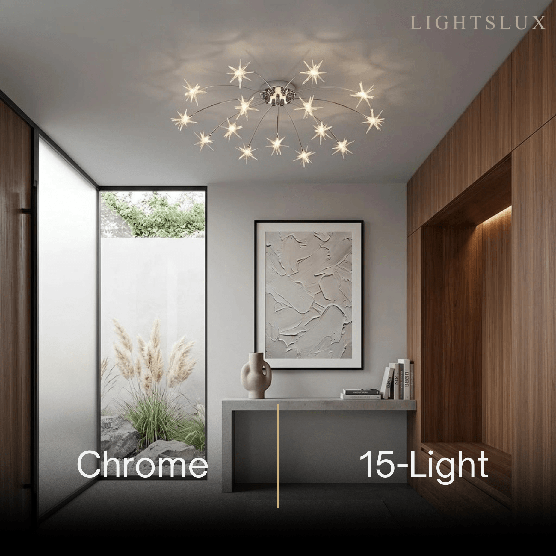 Art Deco Ceiling Light - Gold/Black/Chrome Metal Fixture for Bedroom - Flindria