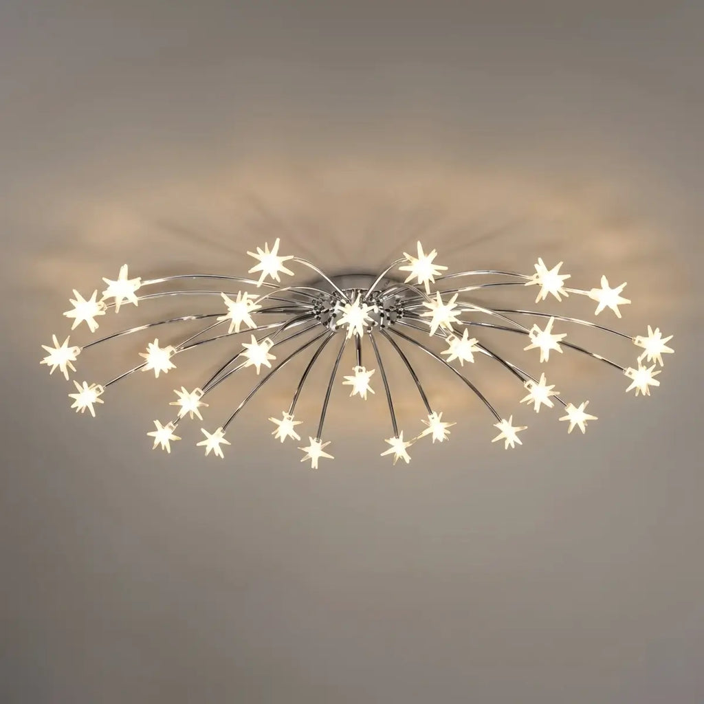 Art Deco Ceiling Light - Gold/Black/Chrome Metal Fixture for Bedroom - Flindria