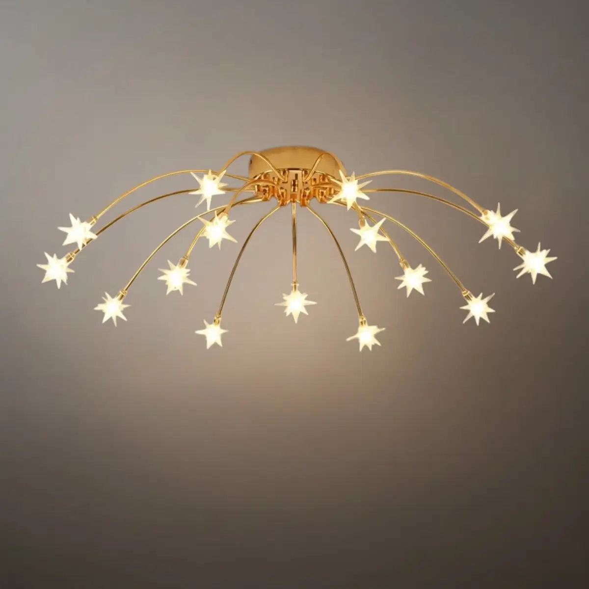 Art Deco Ceiling Light - Gold/Black/Chrome Metal Fixture for Bedroom - Flindria