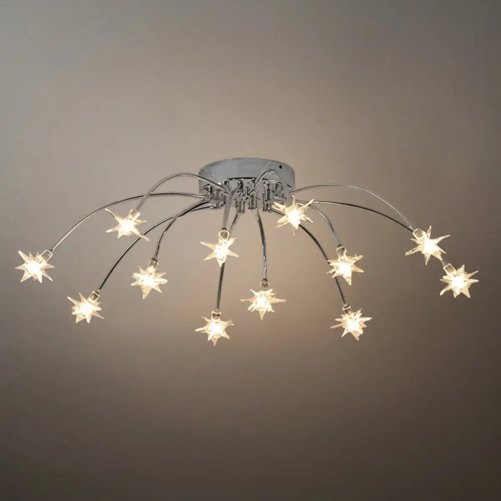 Art Deco Ceiling Light - Gold/Black/Chrome Metal Fixture for Bedroom - Flindria