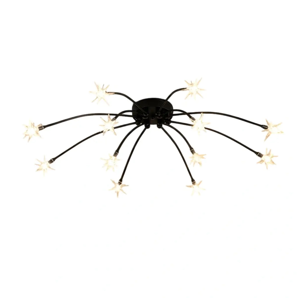 Art Deco Ceiling Light - Gold/Black/Chrome Metal Fixture for Bedroom - Flindria