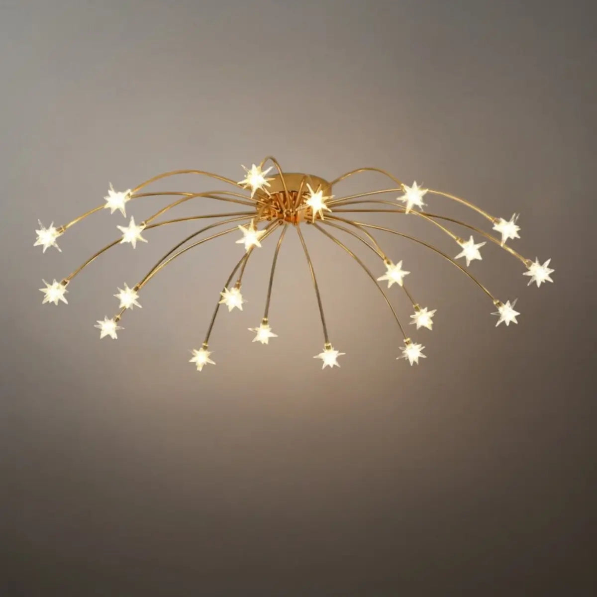 Art Deco Ceiling Light - Gold/Black/Chrome Metal Fixture for Bedroom - Flindria