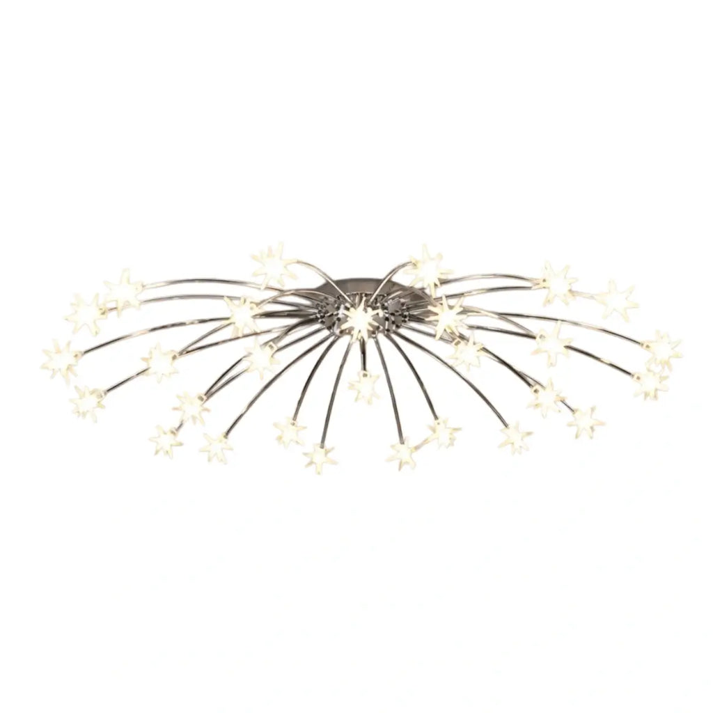 Art Deco Ceiling Light - Gold/Black/Chrome Metal Fixture for Bedroom - Flindria