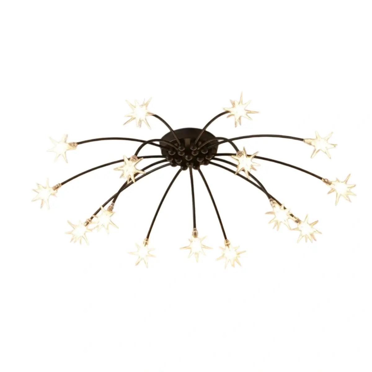 Art Deco Ceiling Light - Gold/Black/Chrome Metal Fixture for Bedroom - Flindria