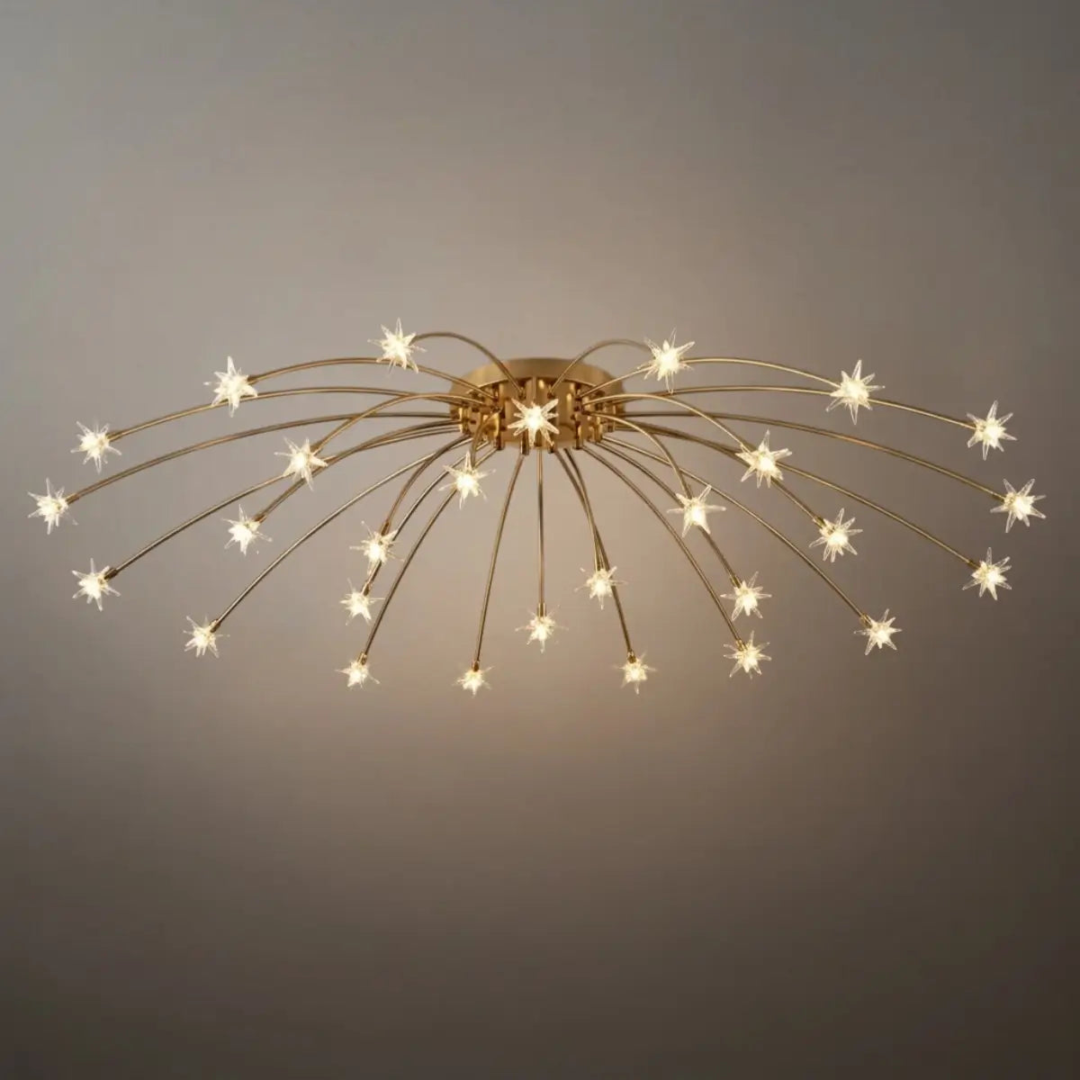 Art Deco Ceiling Light - Gold/Black/Chrome Metal Fixture for Bedroom - Flindria
