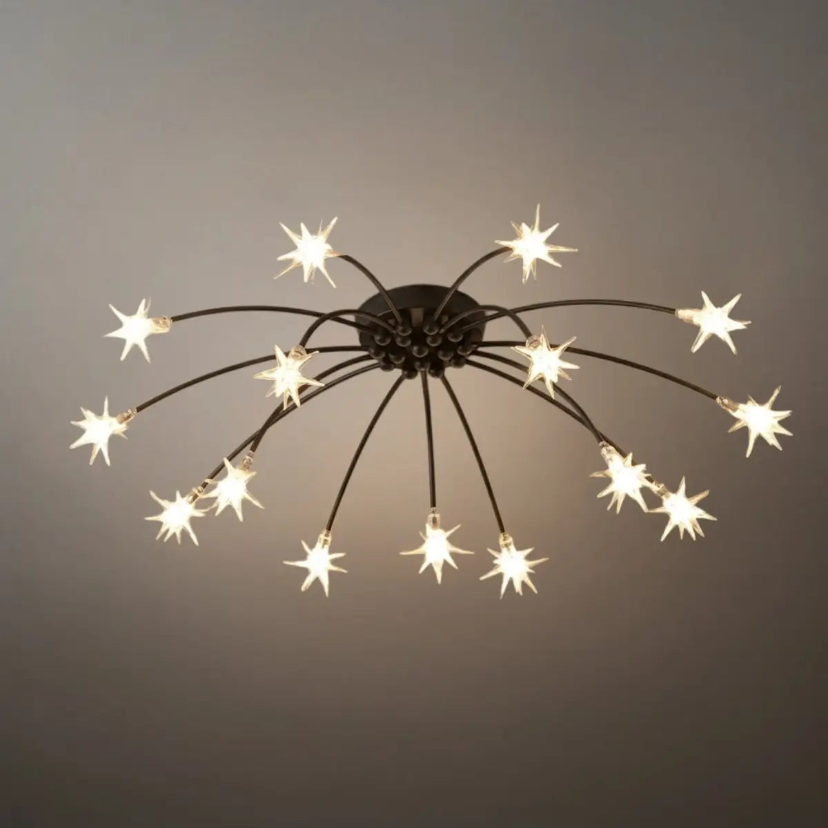 Art Deco Ceiling Light - Gold/Black/Chrome Metal Fixture for Bedroom - Flindria