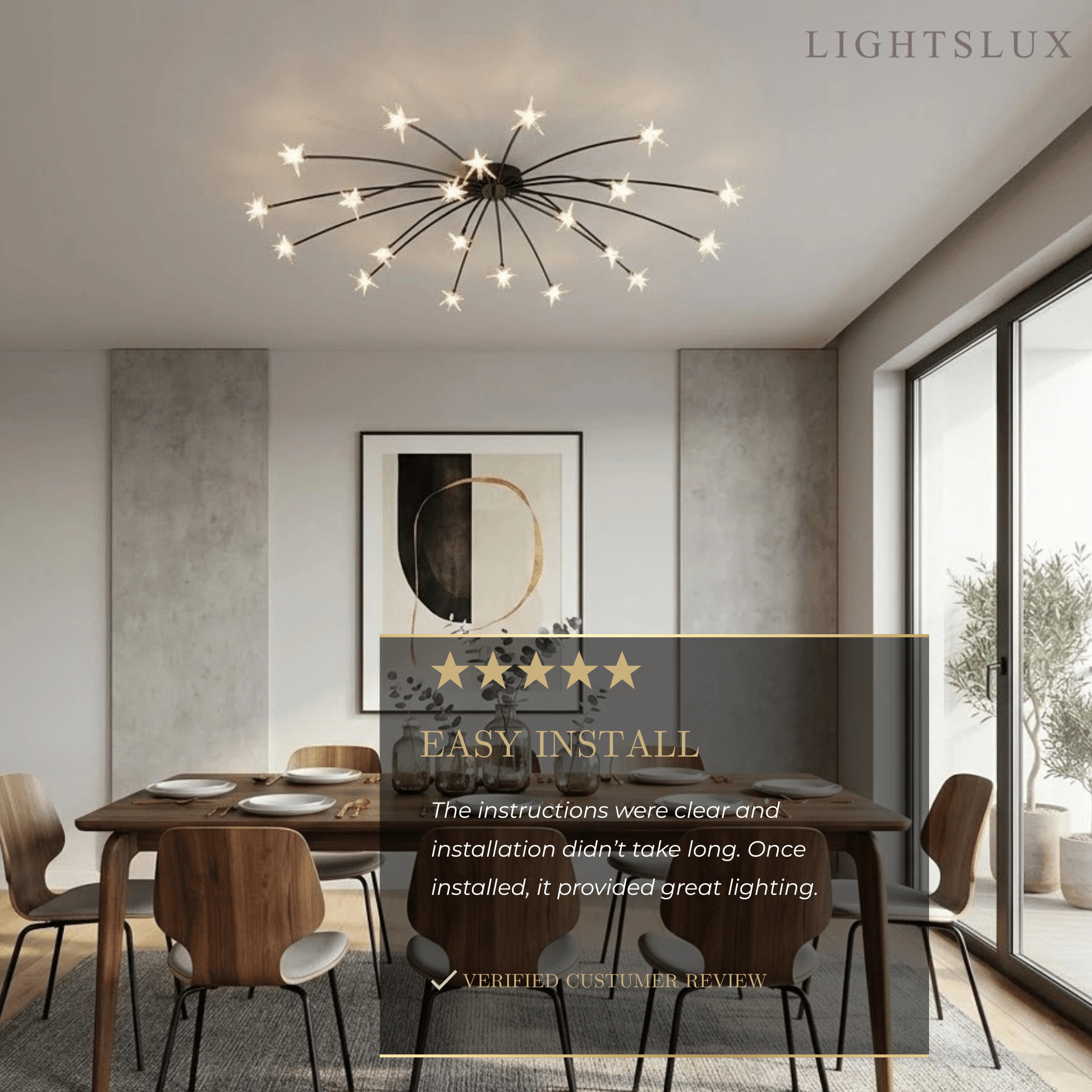 Art Deco Ceiling Light - Gold/Black/Chrome Metal Fixture for Bedroom - Flindria