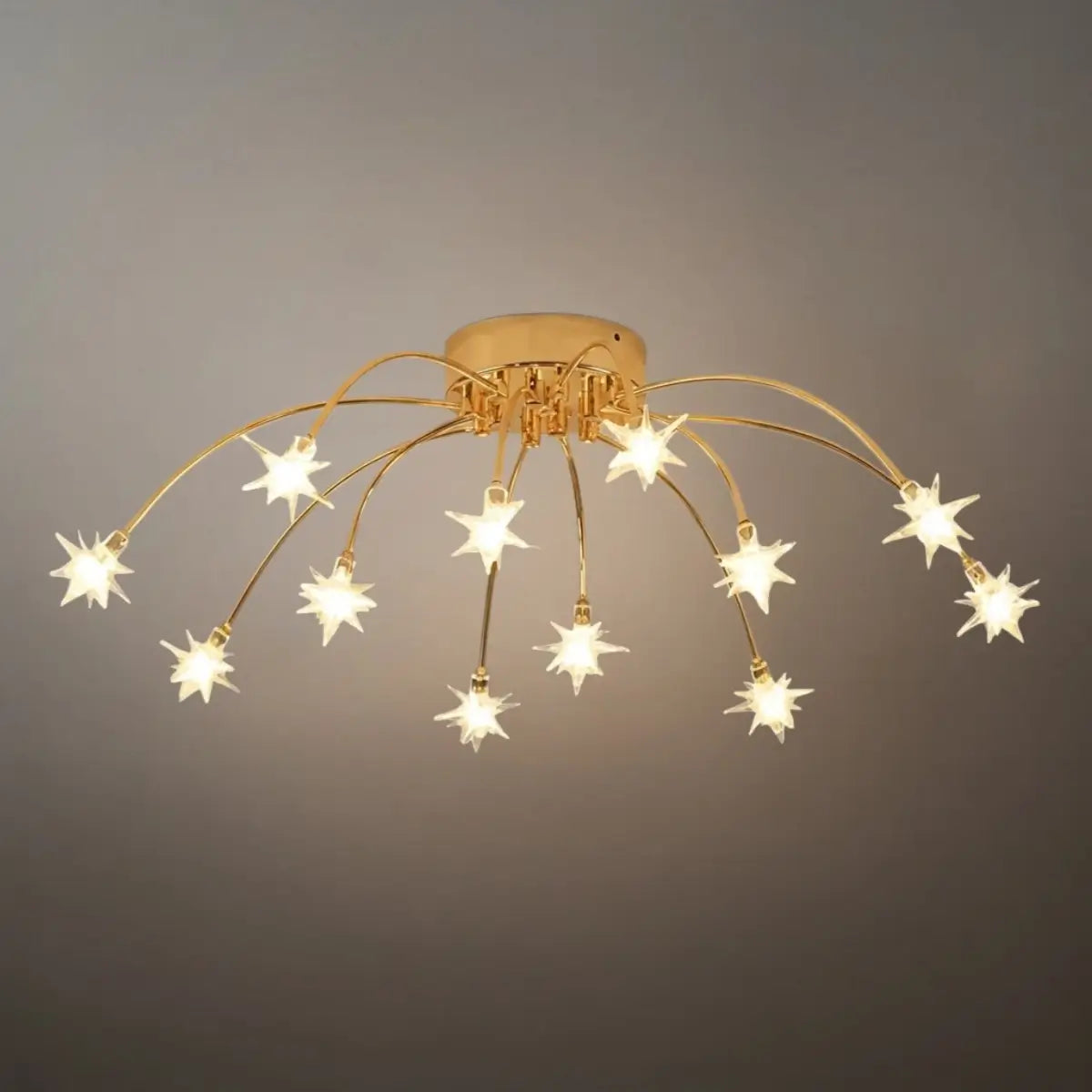 Art Deco Ceiling Light - Gold/Black/Chrome Metal Fixture for Bedroom - Flindria
