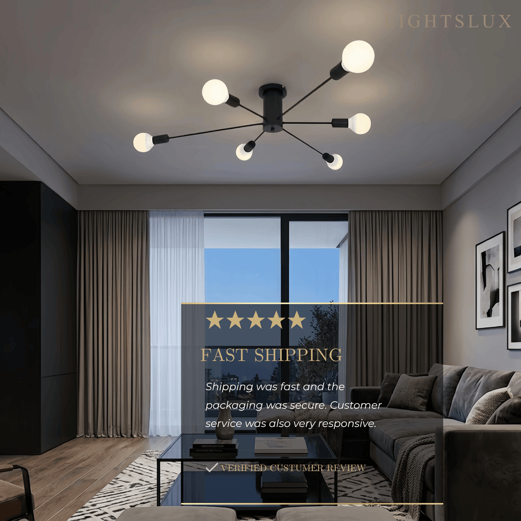 Modern Metal/Glass Ceiling Light - Bubble Design for Bedroom/Living Rooms - Flindria