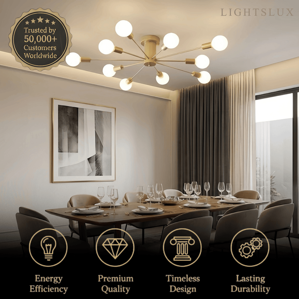 Modern Metal/Glass Ceiling Light - Bubble Design for Bedroom/Living Rooms - Flindria