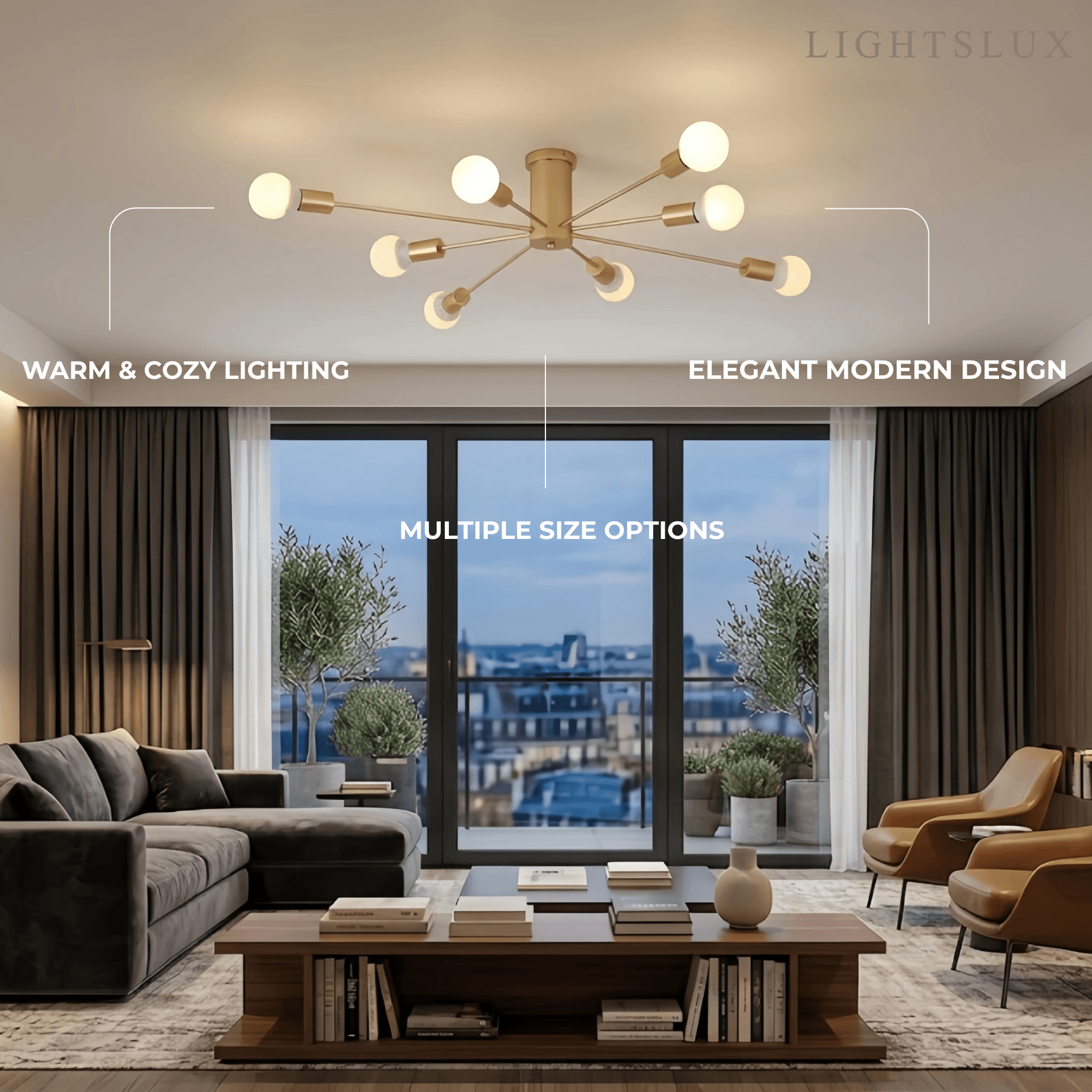 Modern Metal/Glass Ceiling Light - Bubble Design for Bedroom/Living Rooms - Flindria