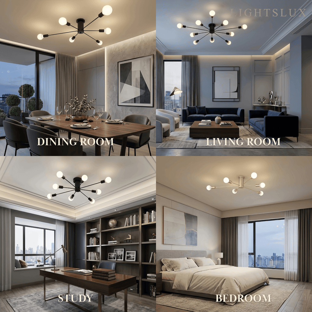 Modern Metal/Glass Ceiling Light - Bubble Design for Bedroom/Living Rooms - Flindria