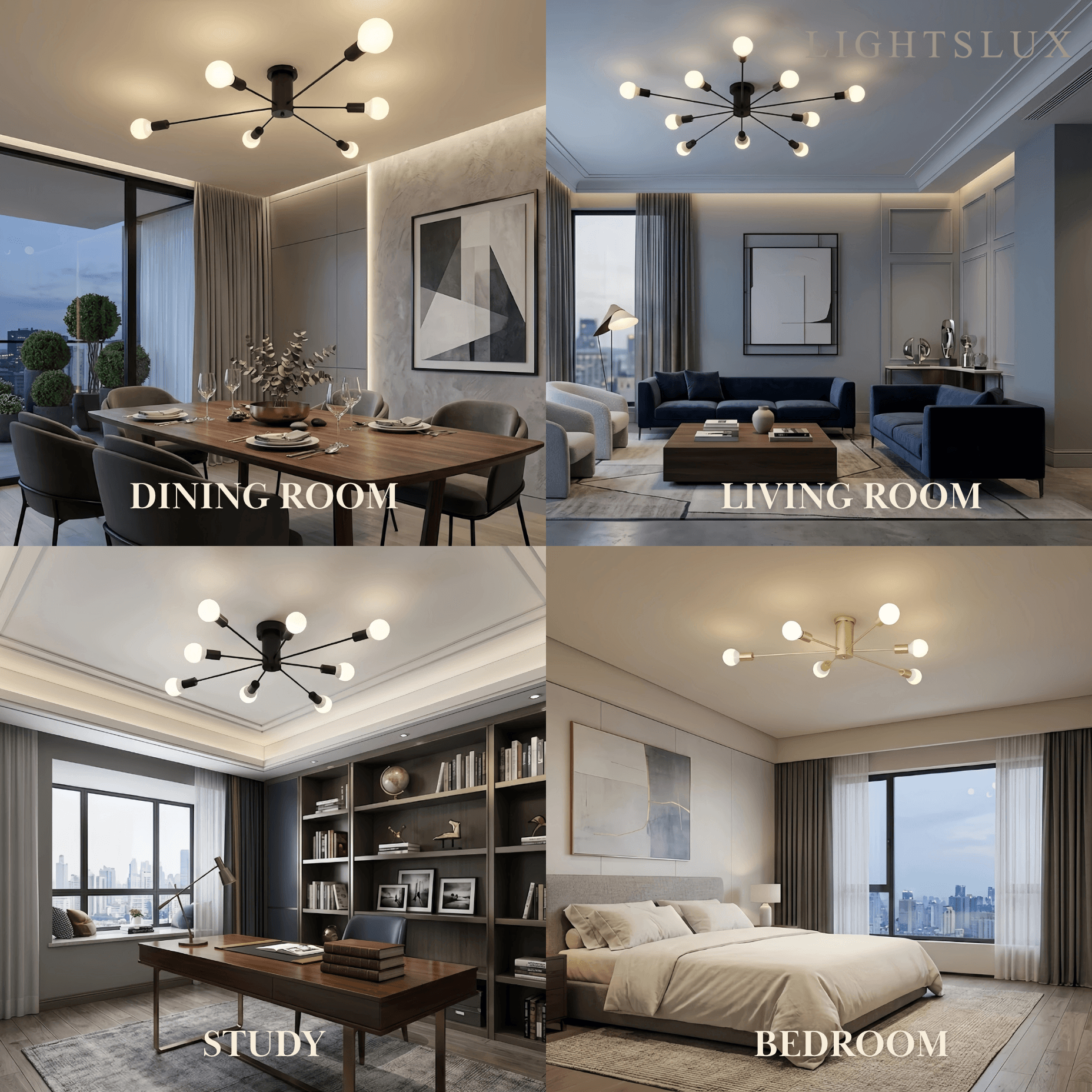 Modern Metal/Glass Ceiling Light - Bubble Design for Bedroom/Living Rooms - Flindria